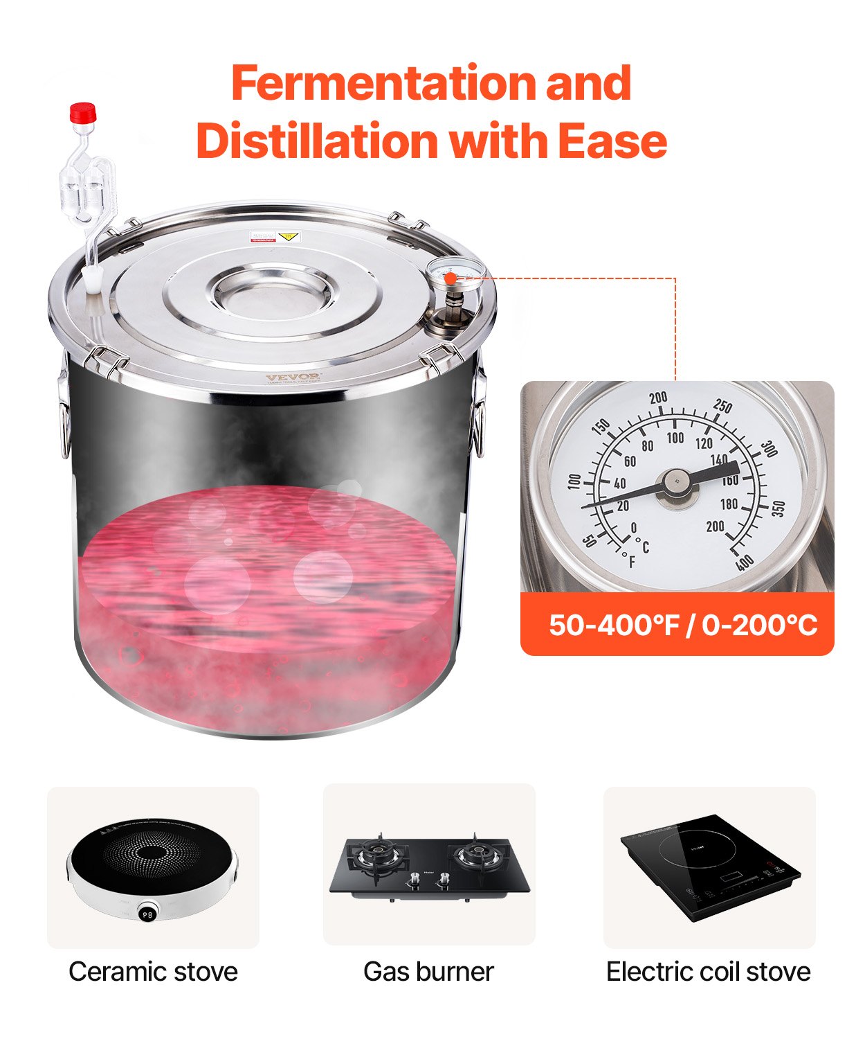 Distiliatorius VEVOR STDB-50L-U, 50 l