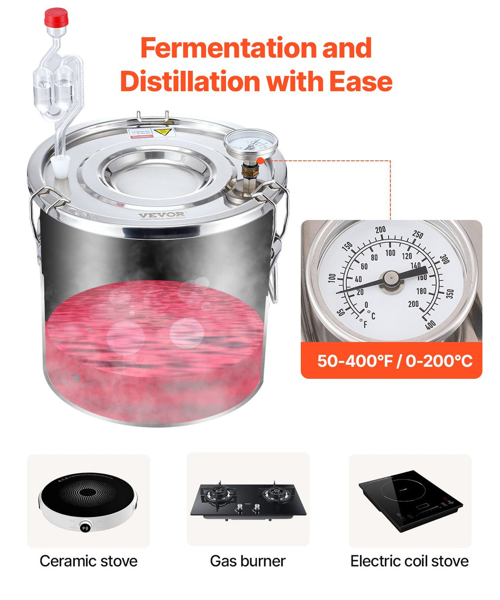 Alkoholio distiliavimo aparatas VEVOR STDB-10L, 11,4 l