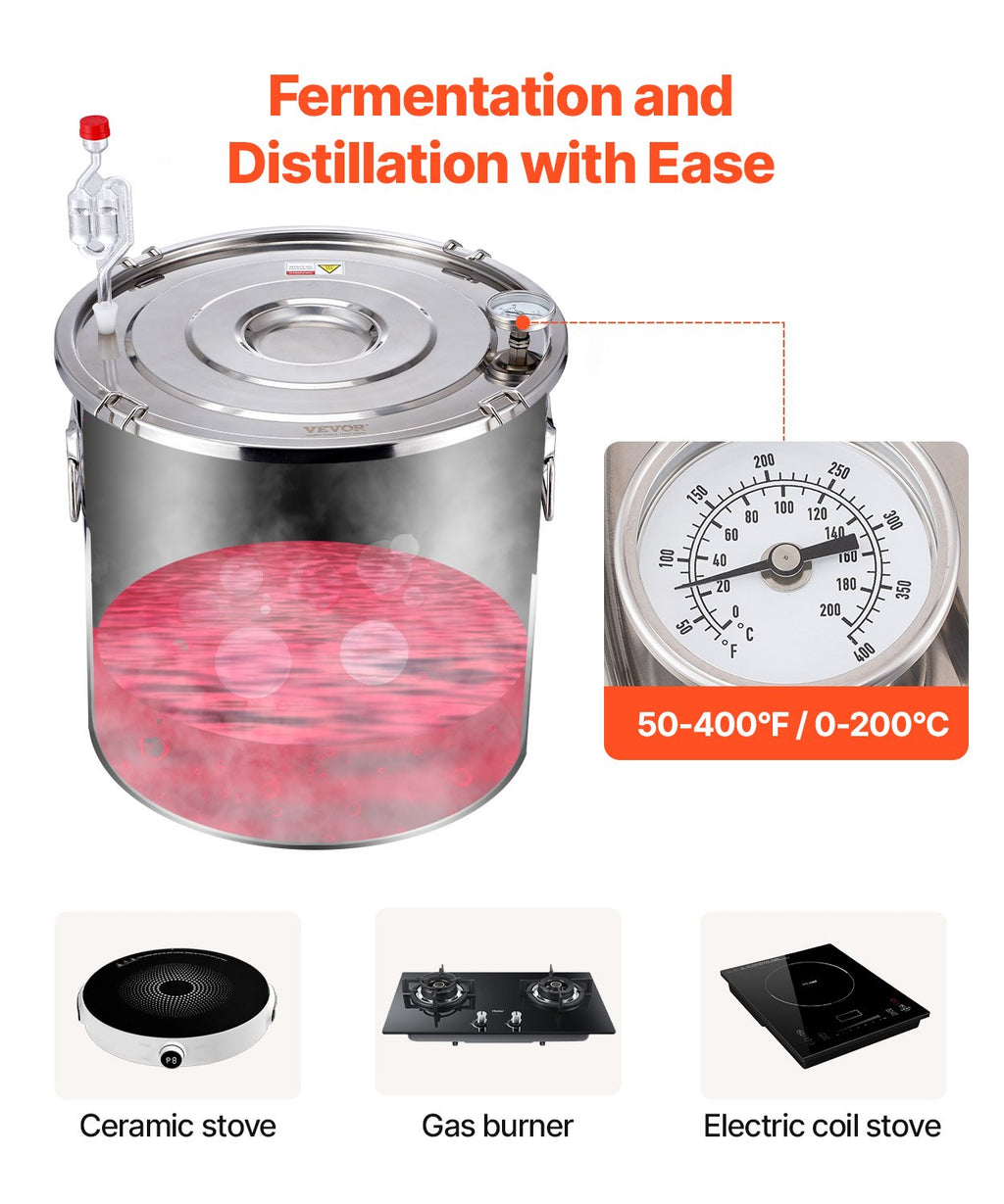 Alkoholio distiliavimo aparatas VEVOR STDB-20L, 19 l