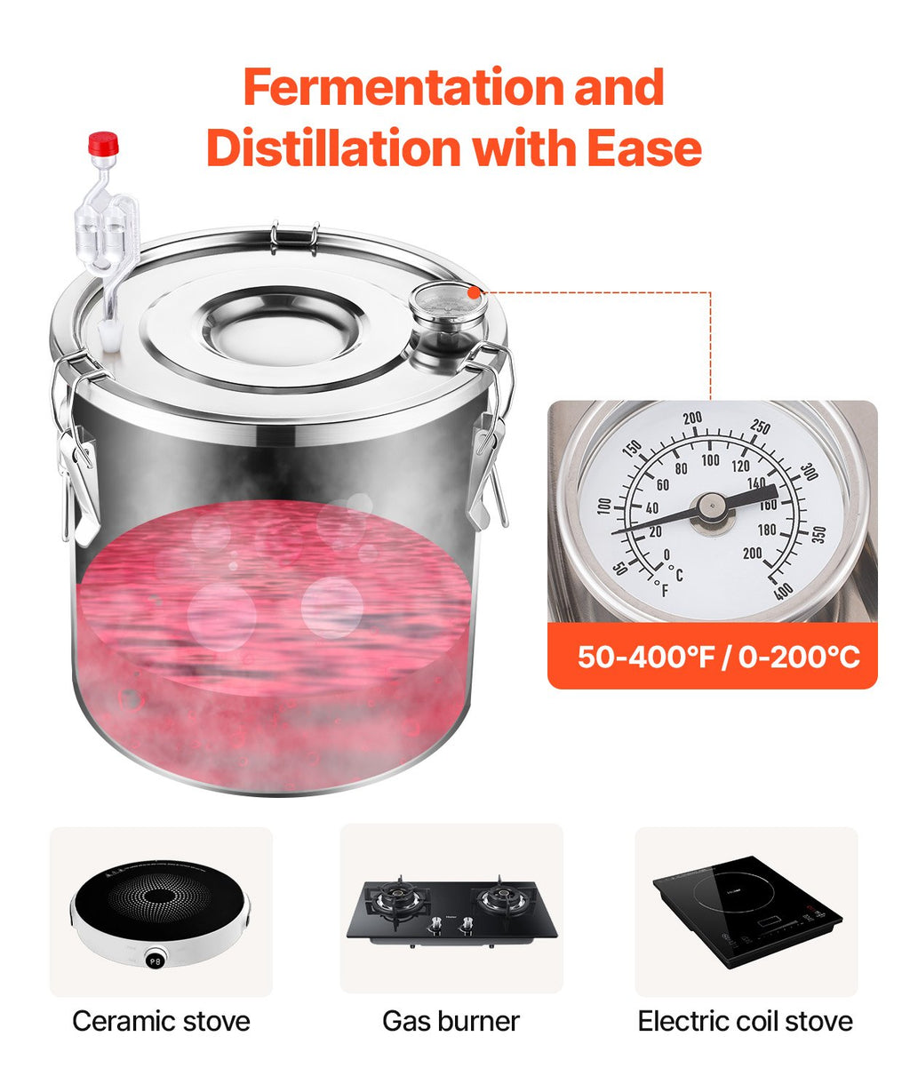 Alkoholio distiliavimo aparatas VEVOR STDB-30L-U, 30 l