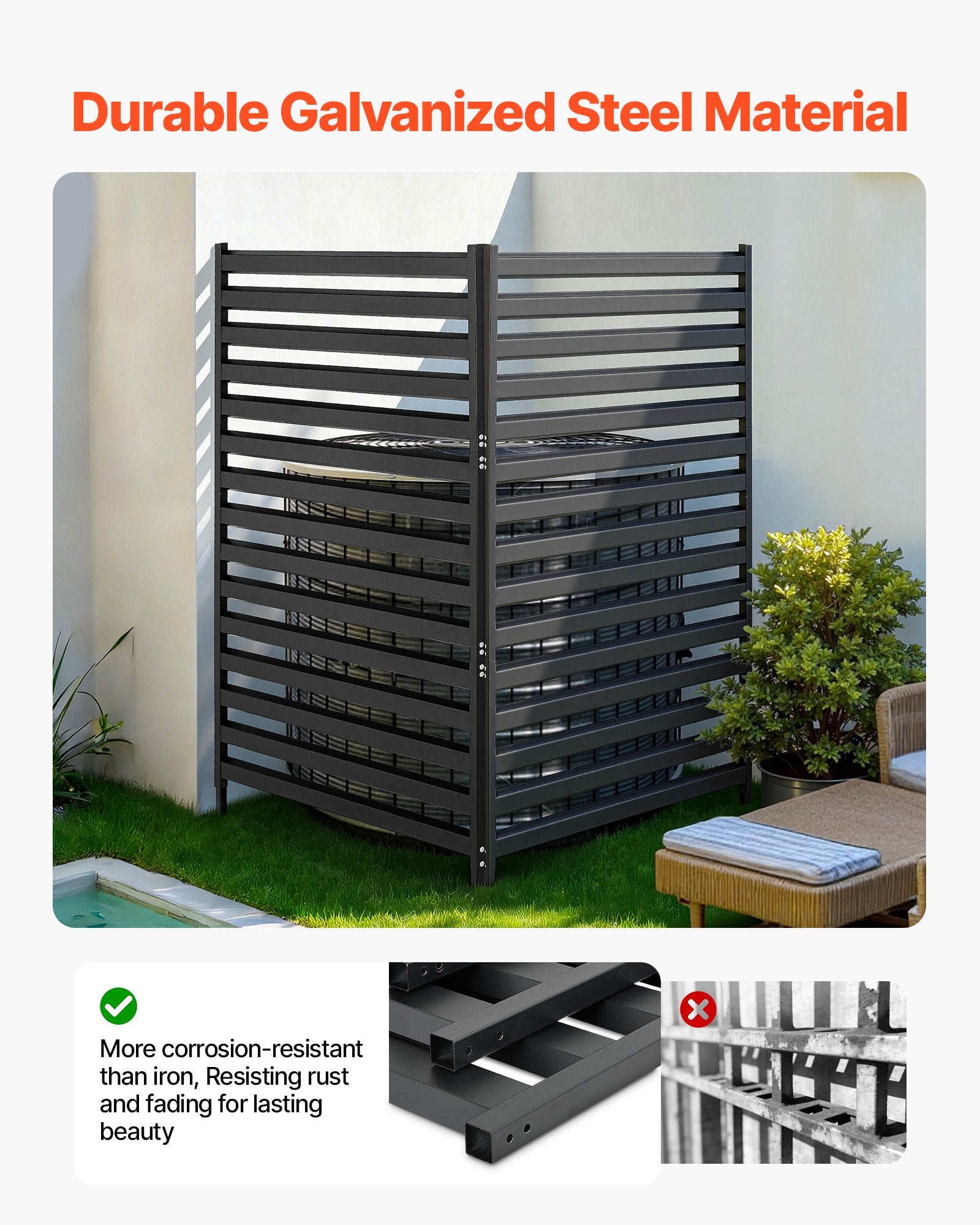 Metalinė privatumo pertvara VEVOR HA-SS-13, 96 x 152,4 cm