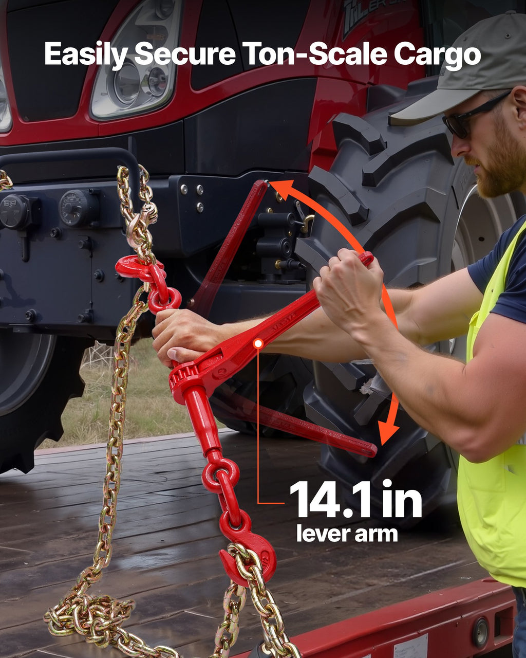 Grandinių įtempėjų ir grandinių komplektas VEVOR 3/8-1/2-10FT-8, 4173 kg