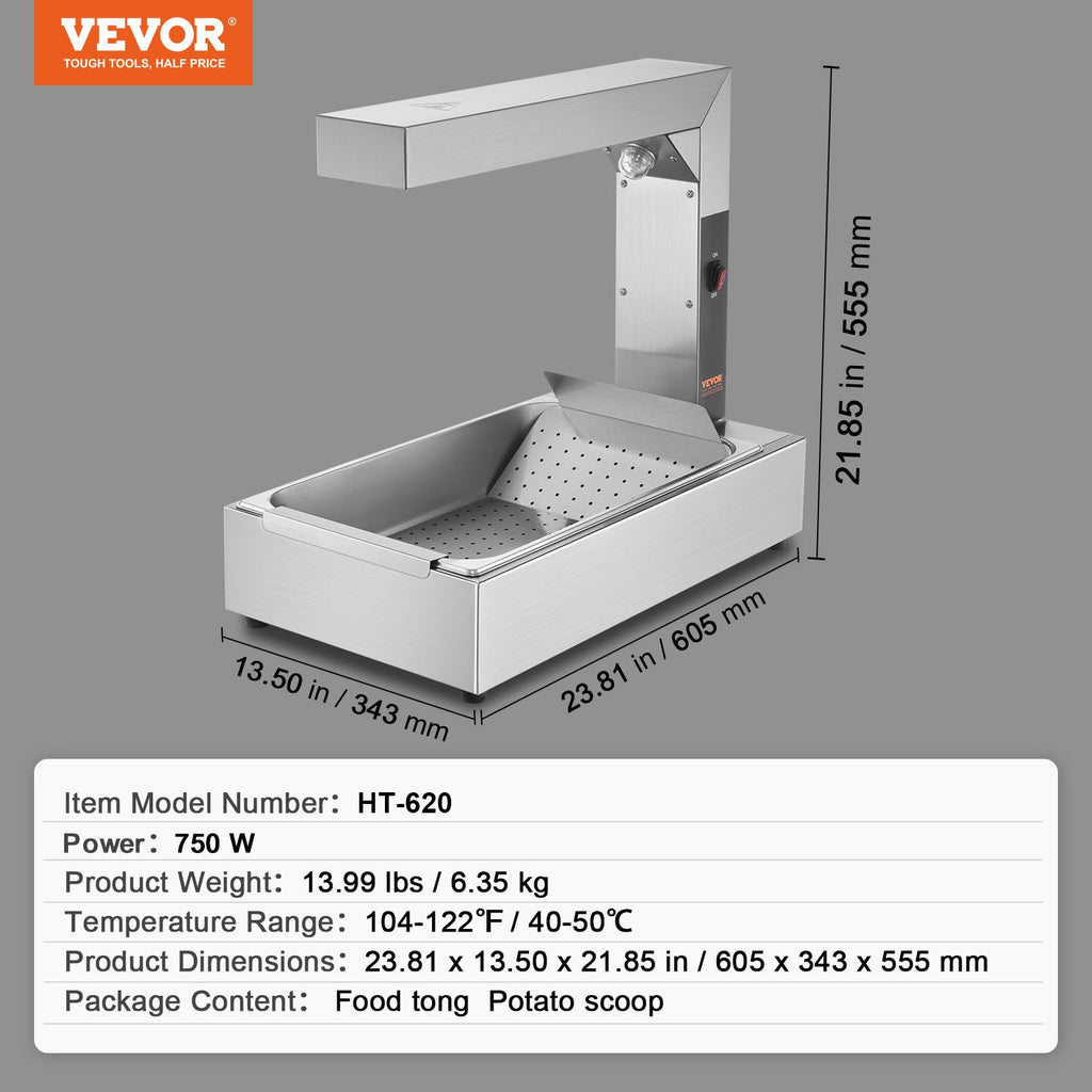 Bulvyčių šildytuvas VEVOR HT-620, 750W