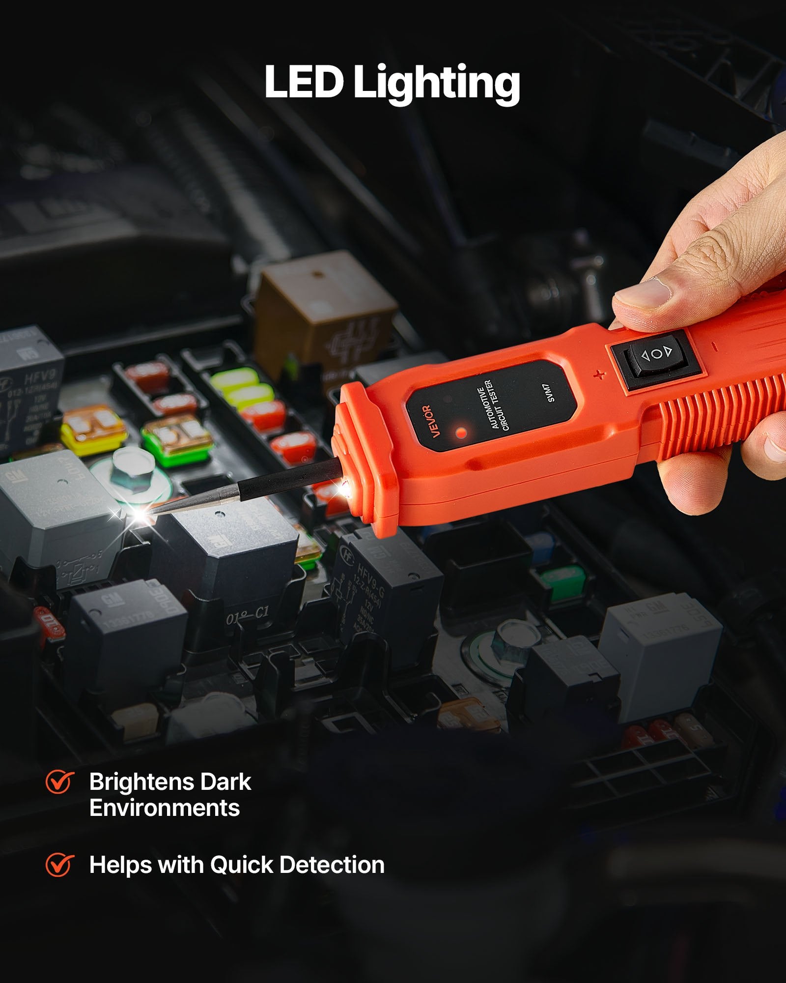 Automobilinis grandinės testeris VEVOR SVM7, 6-36 V DC