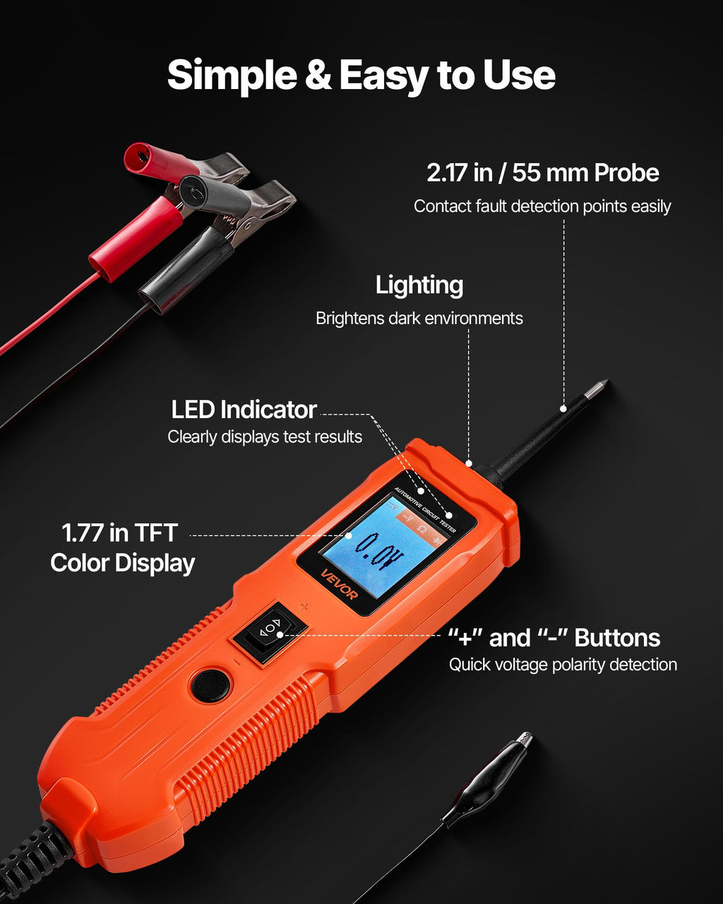 Automobilinis grandinės testeris VEVOR SVM05, 8-35V DC