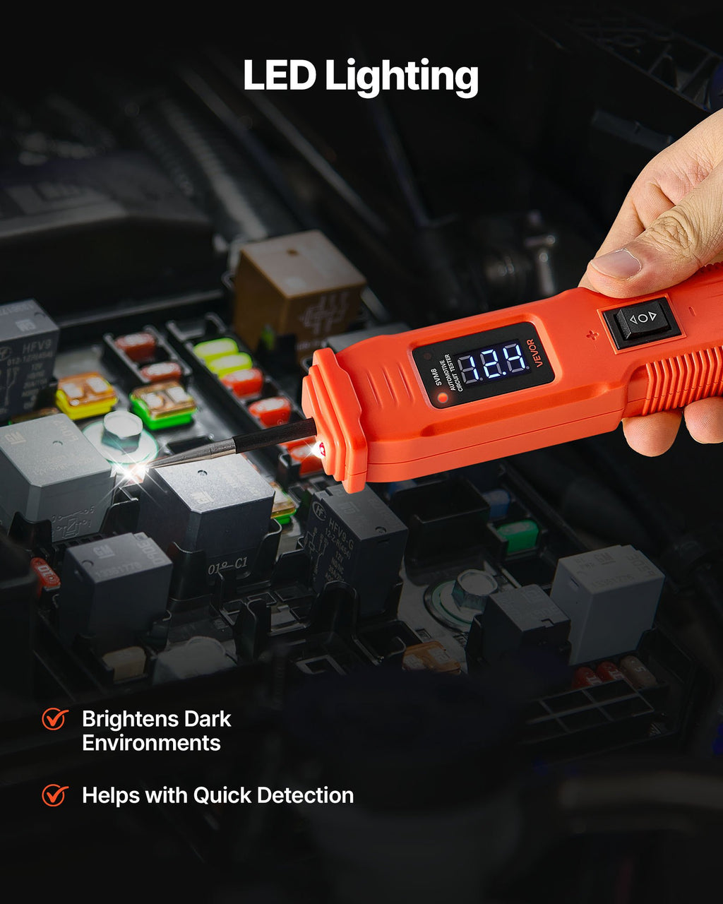 Automobilinis grandinės testeris VEVOR SVM8, 6–36 V DC