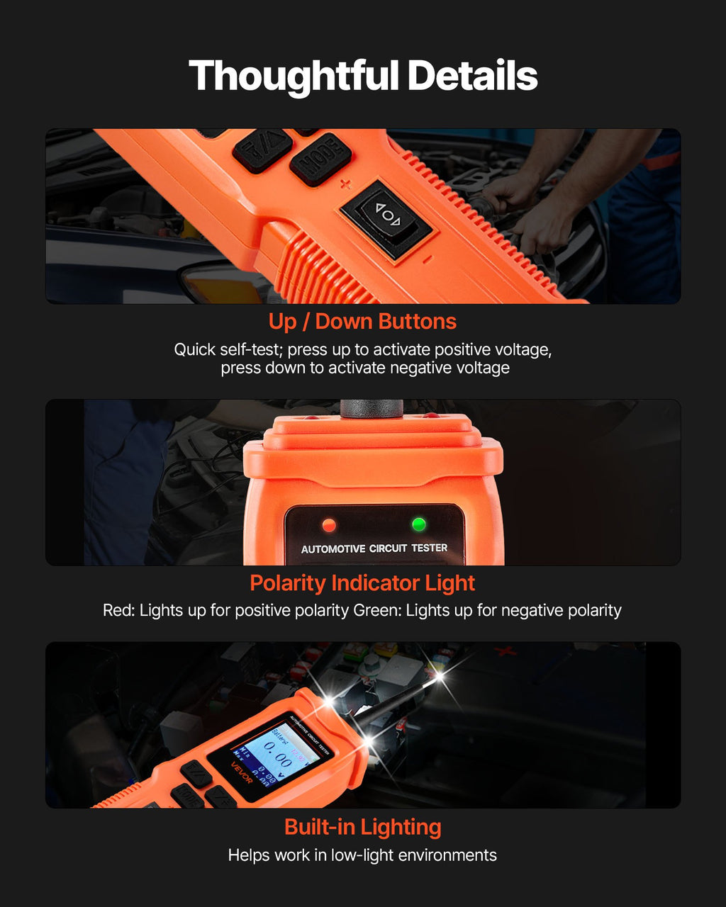 Automobilinis grandinės testeris VEVOR SVM50, 8-35V DC