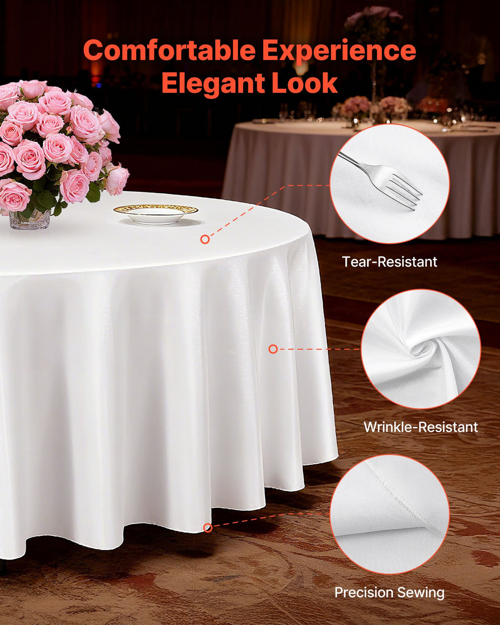 Apvali staltiesė VEVOR RD-TB-05, 305 cm skersmens, 2 vnt.