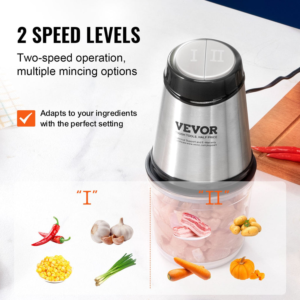 Elektrinis maisto smulkintuvas VEVOR AMJ-215E, 0,6 l talpa