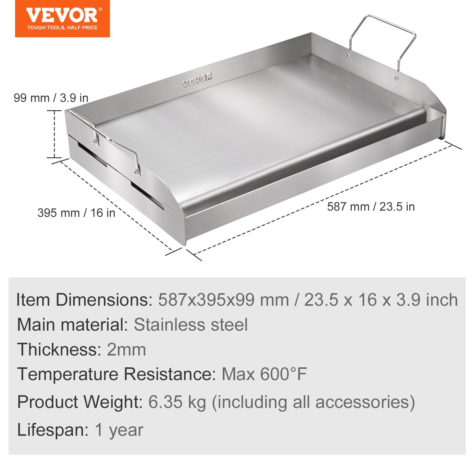 Kepimo plokštė VEVOR GP23, 58,7 x 39,5 cm