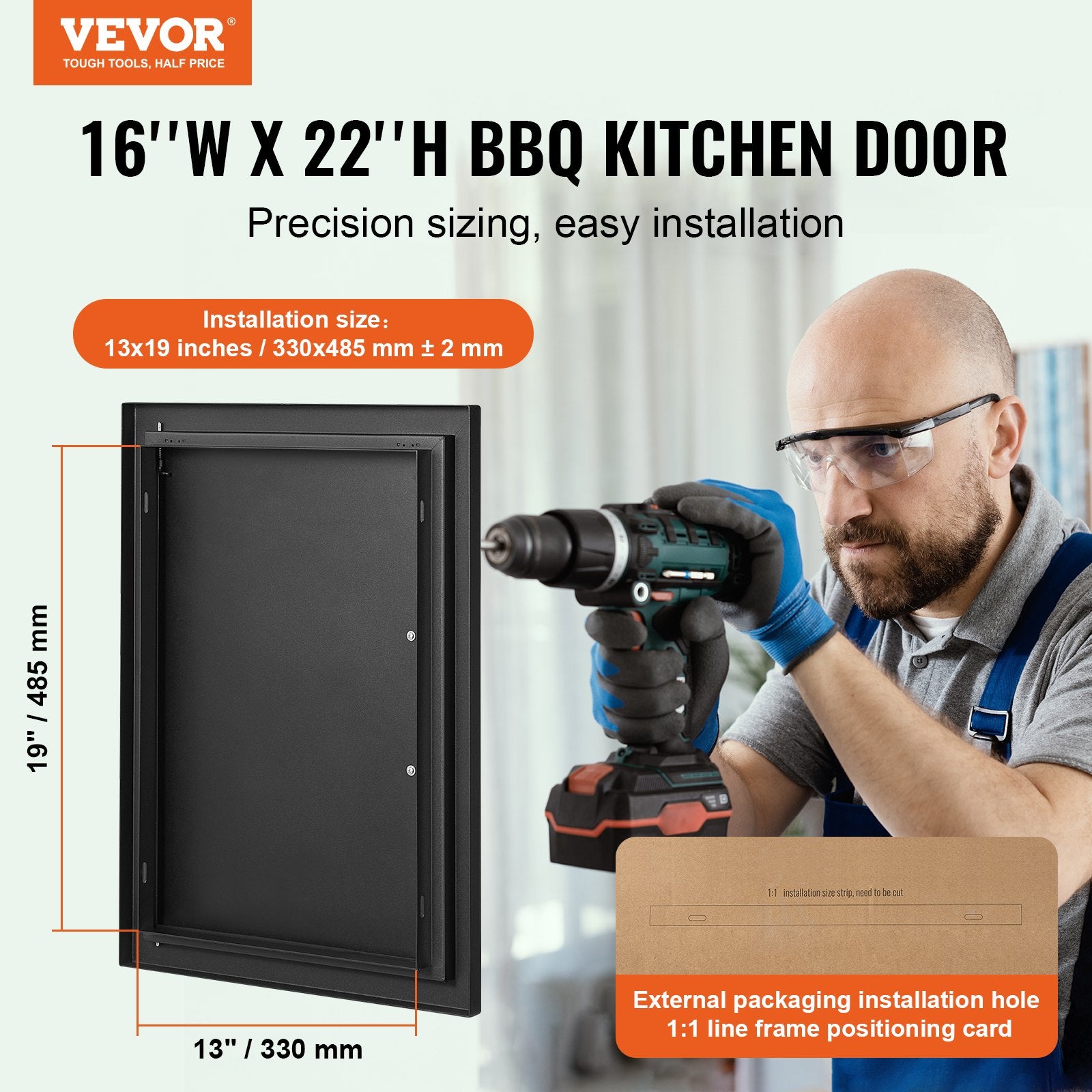 Lauko virtuvės durelės VEVOR B016D, 415x570 mm