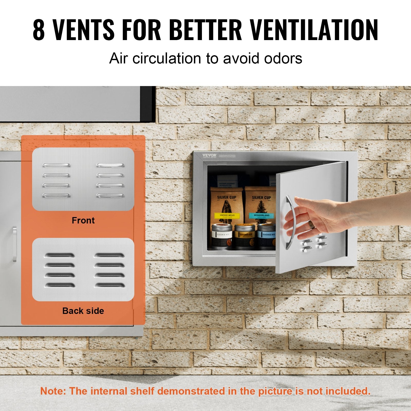 Lauko virtuvės durelės VEVOR B018D, 508x356 mm