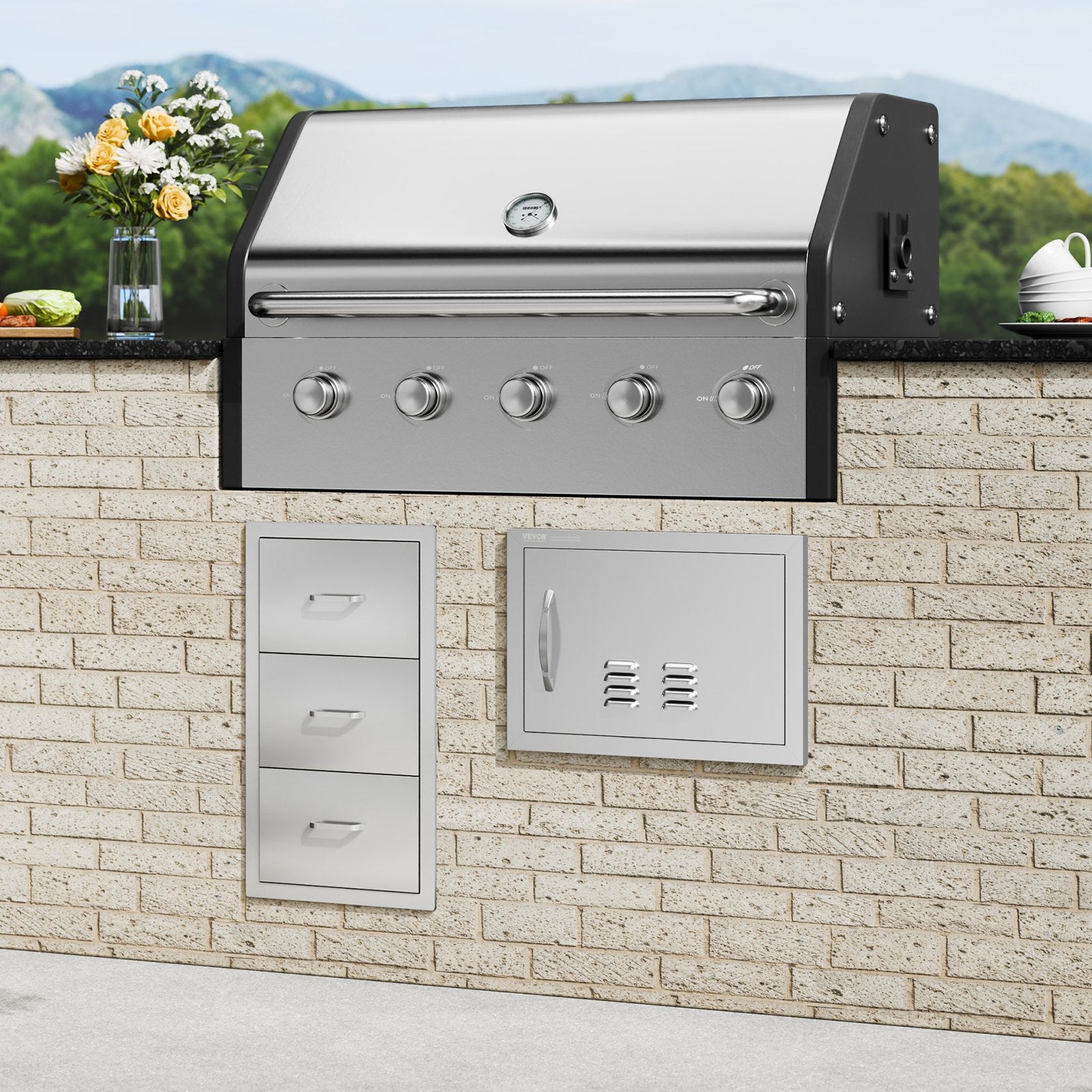 Lauko virtuvės durelės VEVOR B018D, 508x356 mm