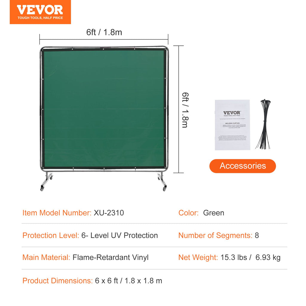 Suvirinimo ekranas VEVOR XU-2310, 1,8 x 1,8 m