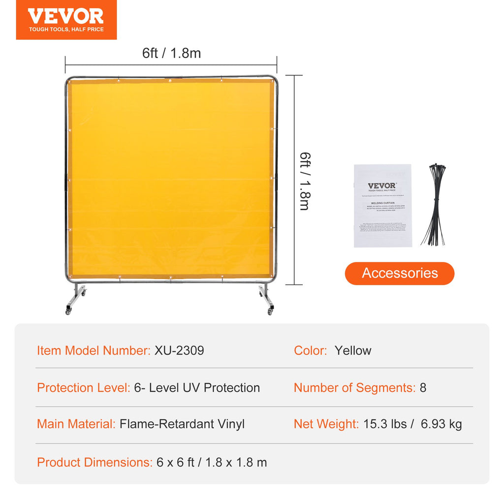 Suvirinimo ekranas VEVOR XU-2309, 1,8 x 1,8 m
