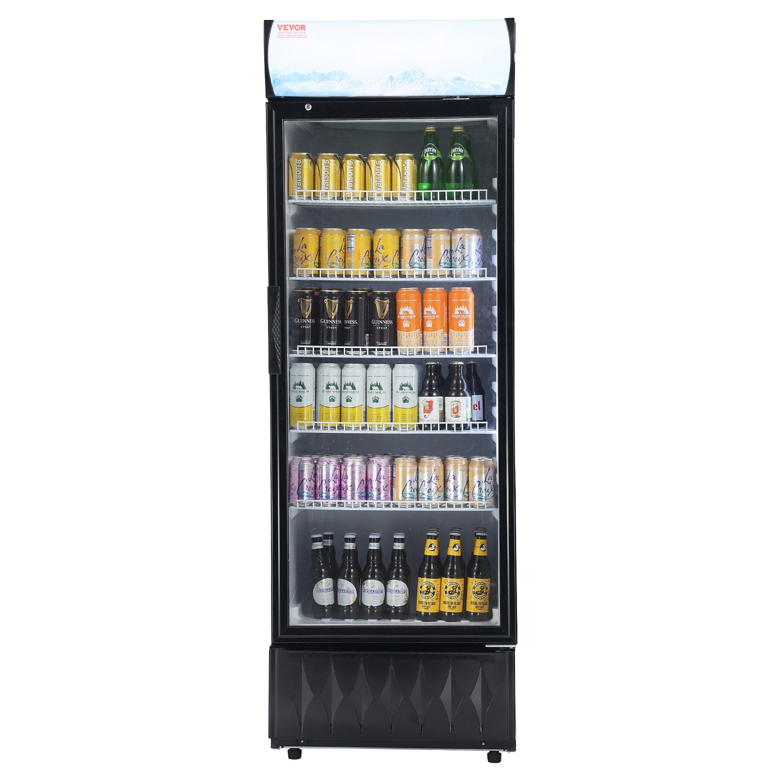 Komercinis gėrimų šaldytuvas-vitrina VEVOR XLS-365WG, 345 l