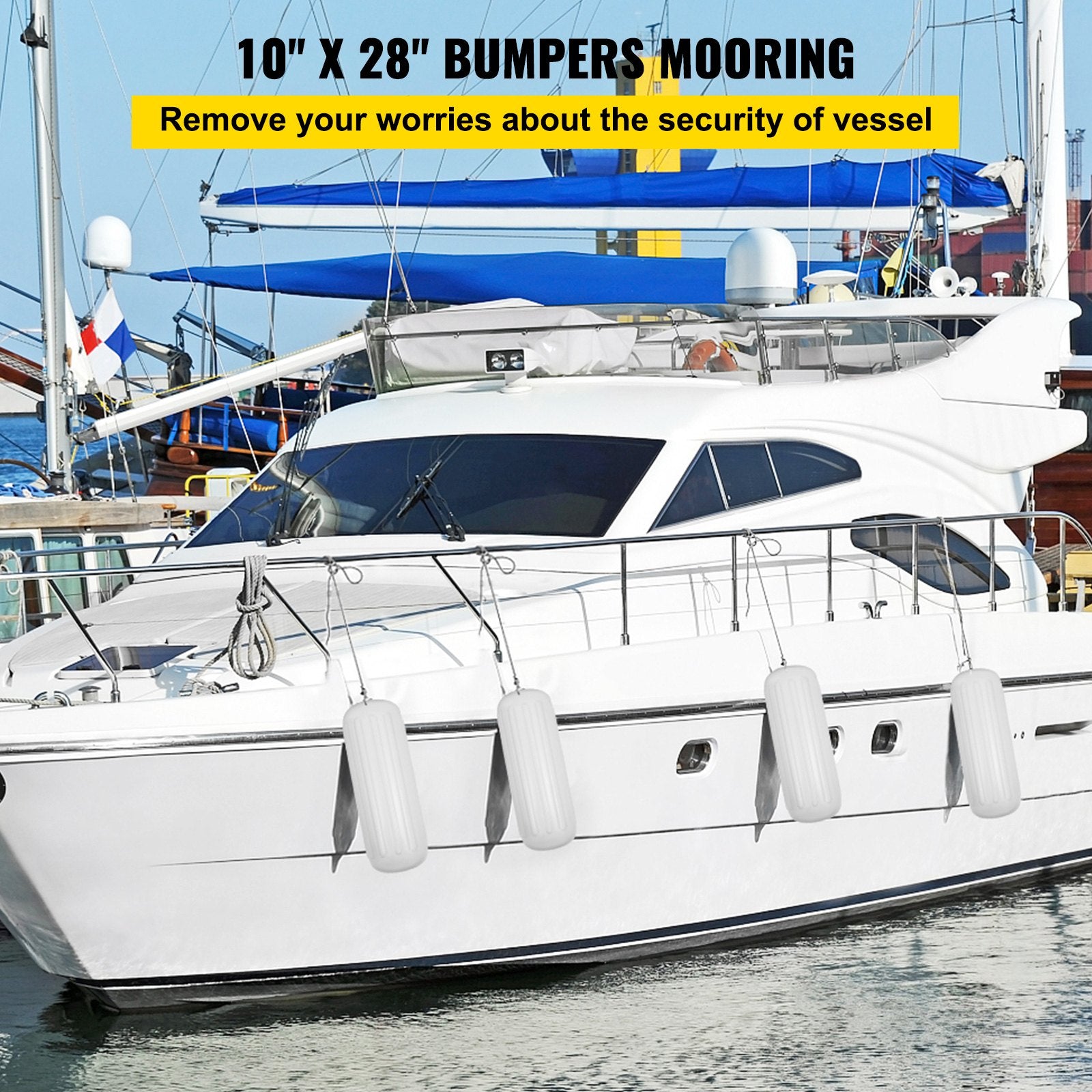 Laivo fenderiai VEVOR 10" x 28", 4 vnt. komplektas