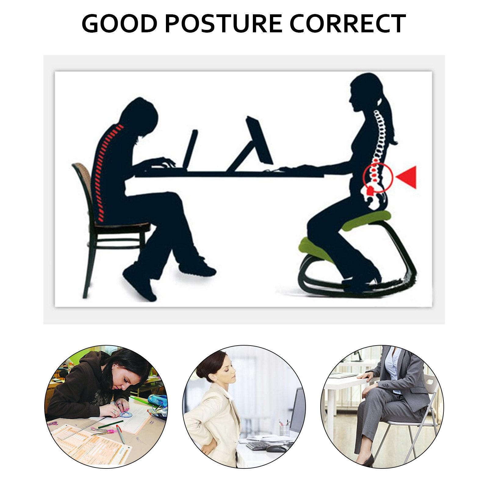 Ergonominė klūpėjimo kėdė VEVOR, 100 kg apkrova