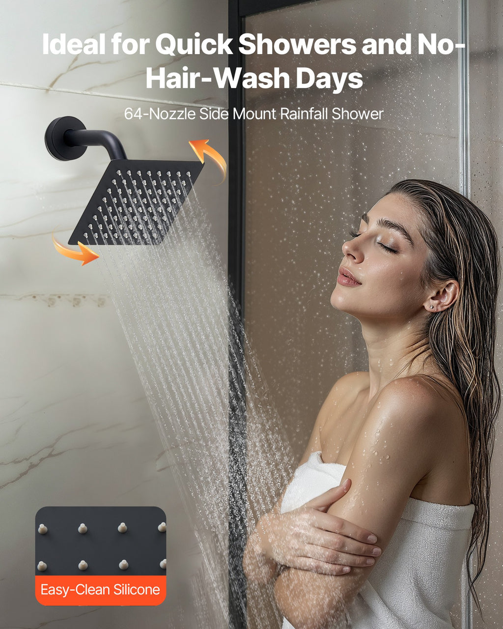Dušo maišytuvo komplektas VEVOR FS10282-MB-G, 254 mm