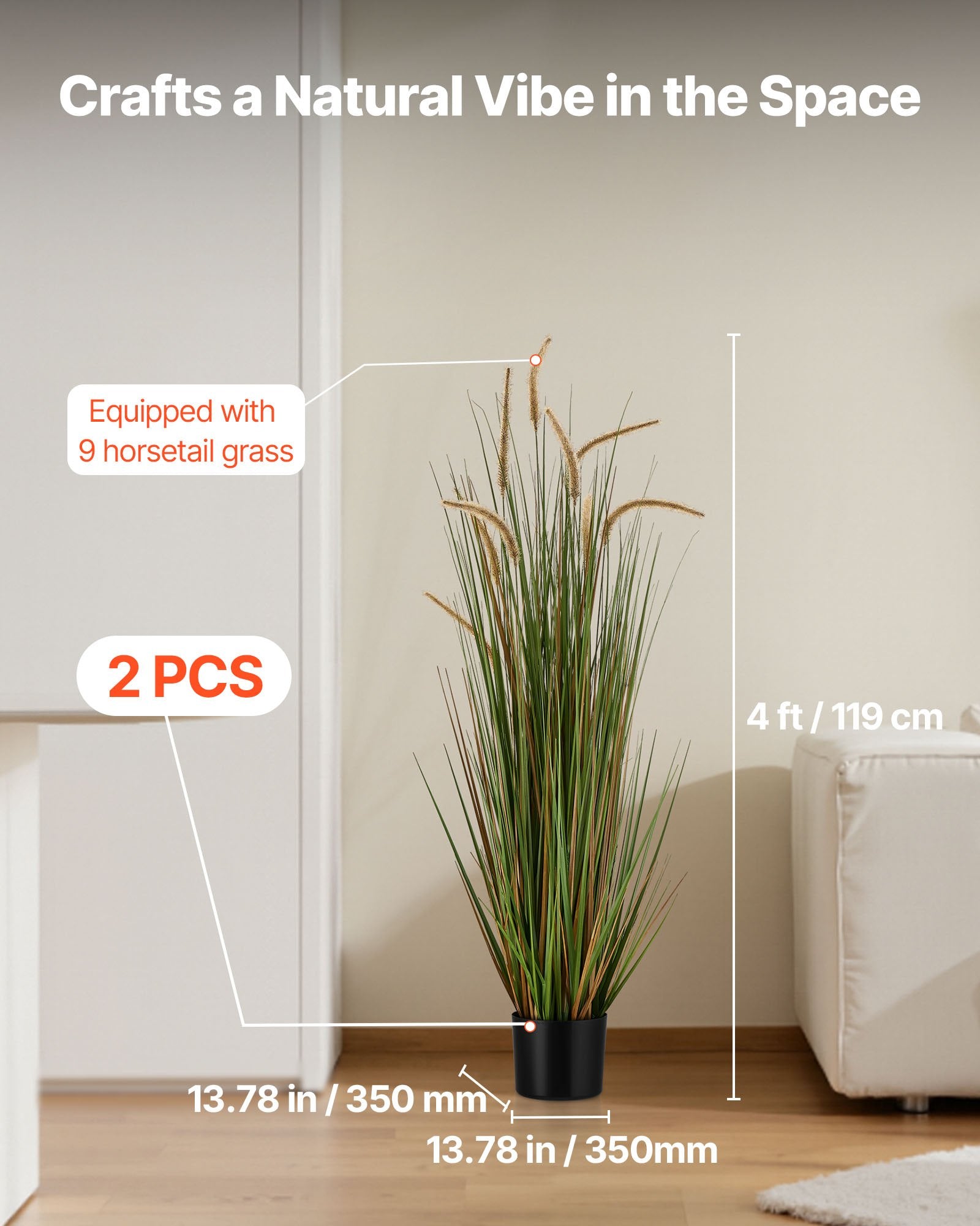 Dirbtinis augalas VEVOR SS004, 119 cm (2 vnt.)