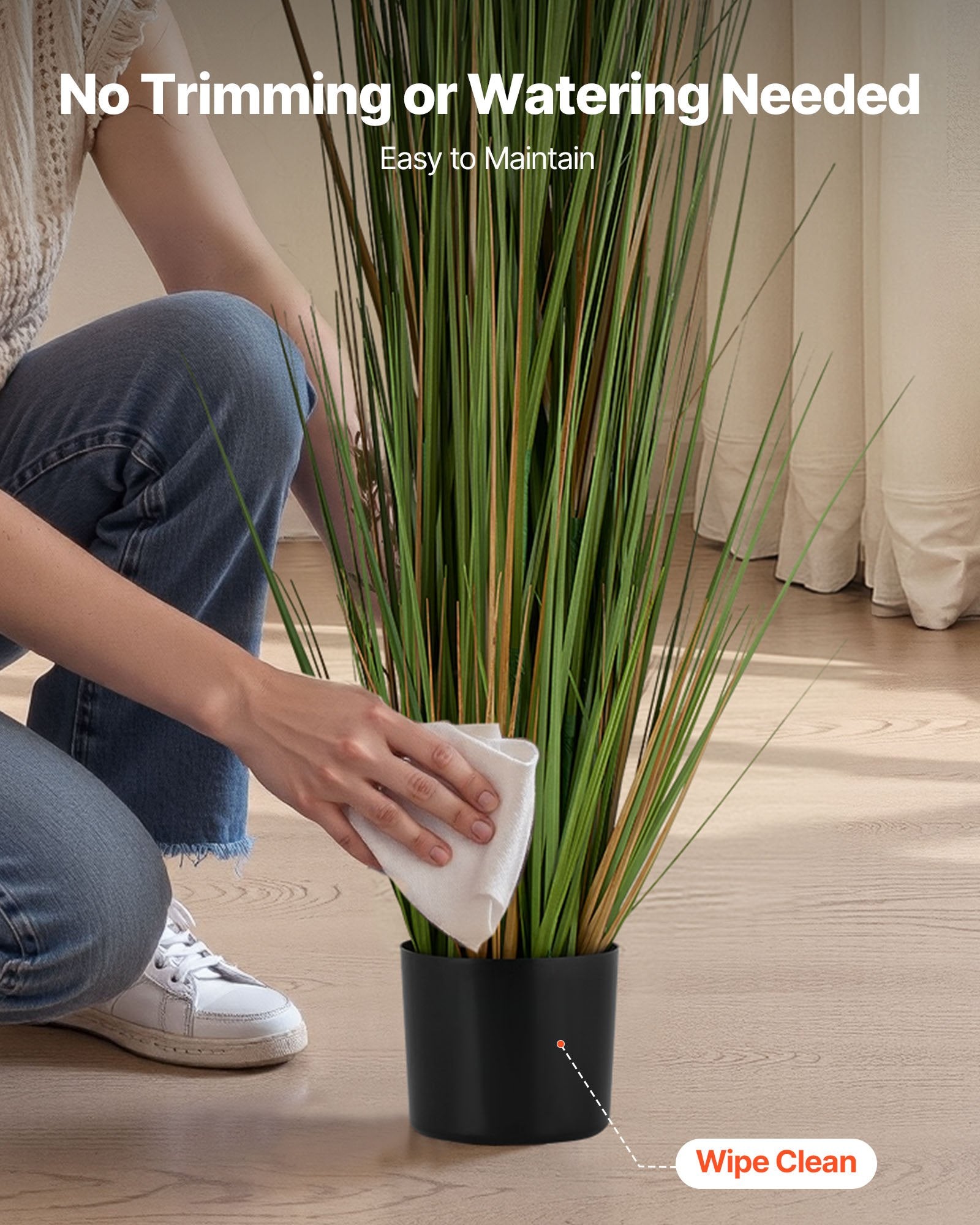 Dirbtinė nendrinė žolė VEVOR SS005, 150 cm (2 vnt.)
