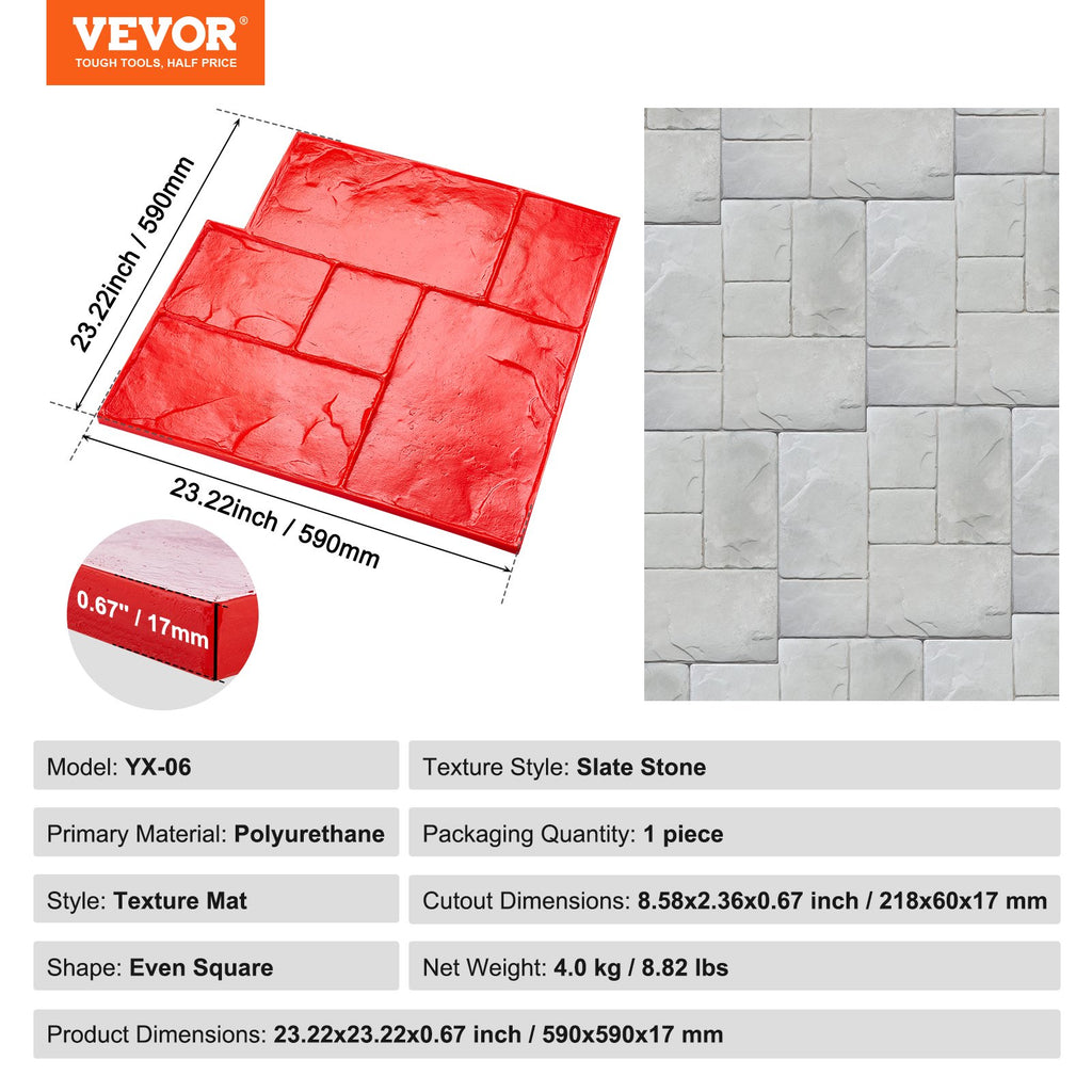 Betono štampavimo forma VEVOR YX-06, 61 x 61 cm