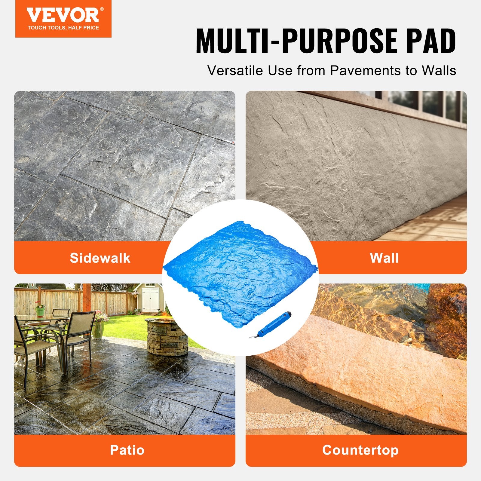 Betono štampavimo forma VEVOR YX-05, 60x60 cm