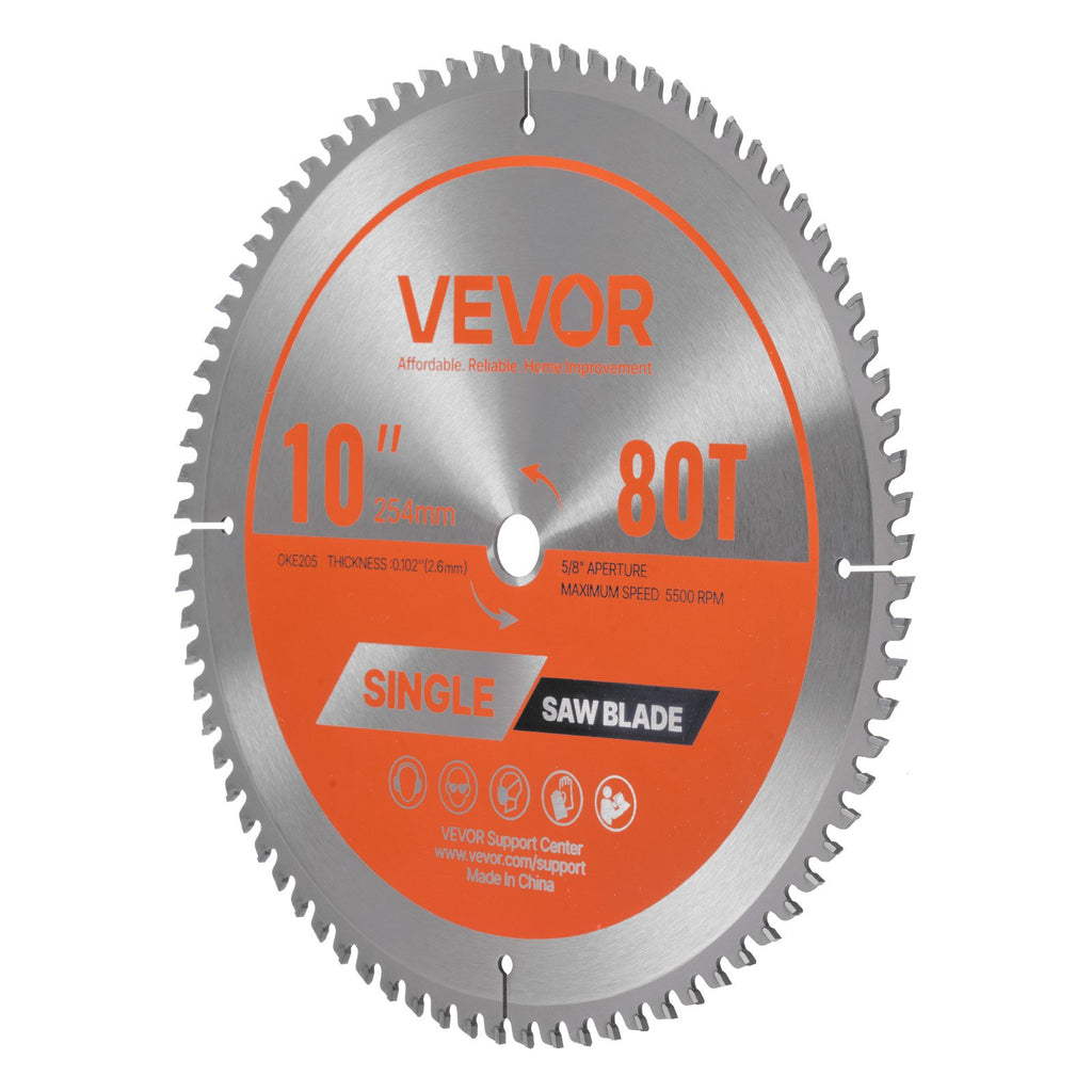 Diskinio pjūklo diskas VEVOR 254*2.6*15.875-80T, 254 mm skersmuo