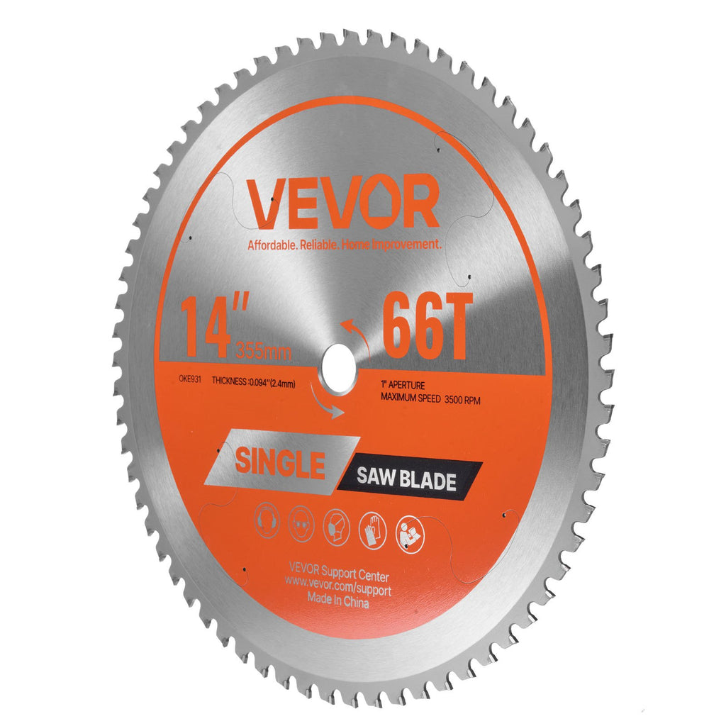 Cirkuliarinio pjūklo diskas VEVOR 355*2.4*25.4-66T, 355 mm