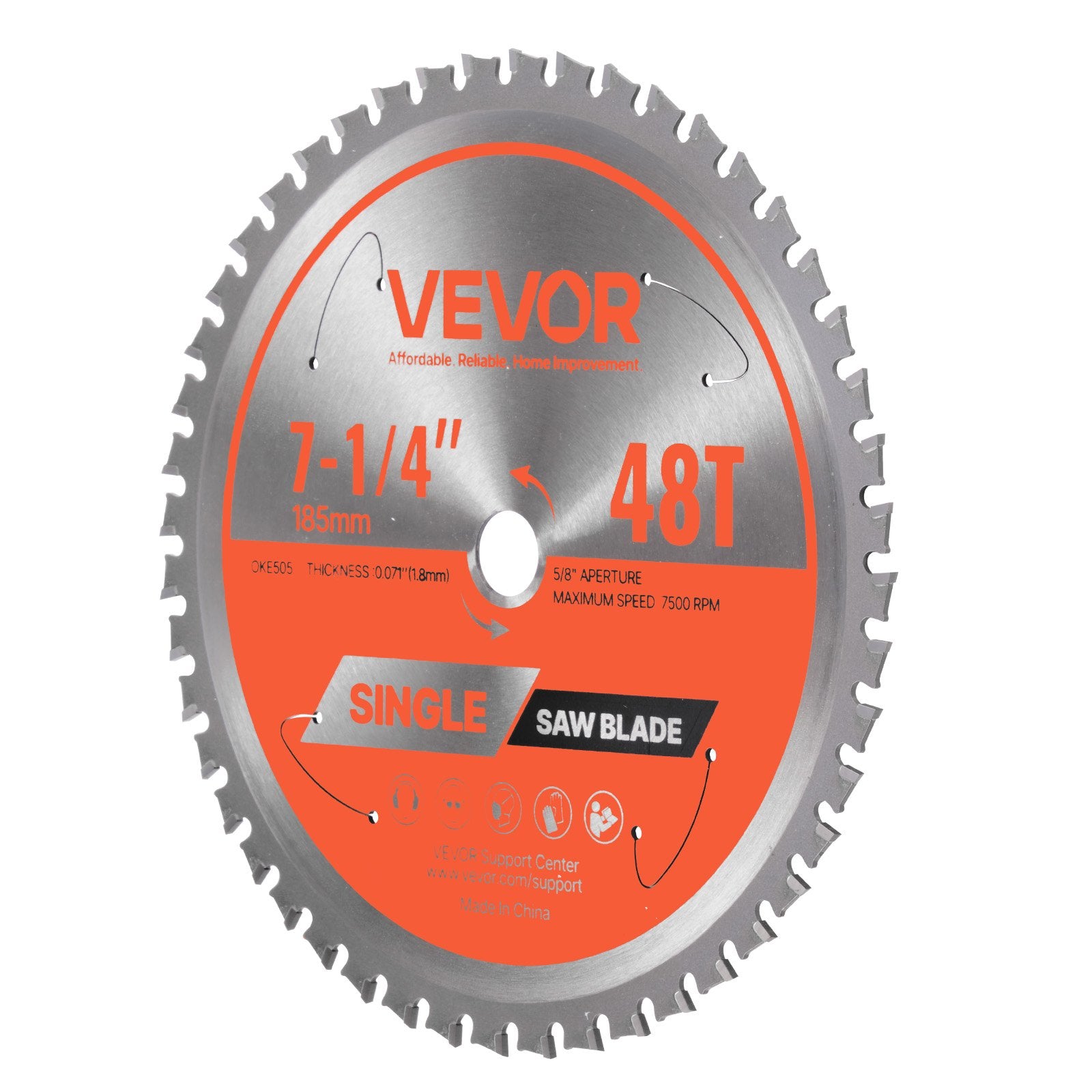 Diskinio pjūklo diskas metalui VEVOR 185*1.8*15.875-48T, 185 mm