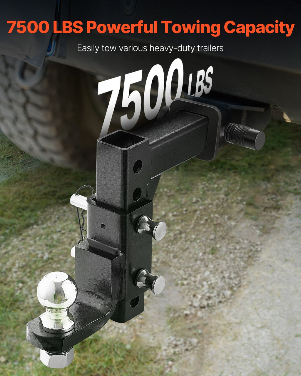 Reguliuojamas priekabos kablys VEVOR TK-HBM-2", 3400 kg keliamoji galia