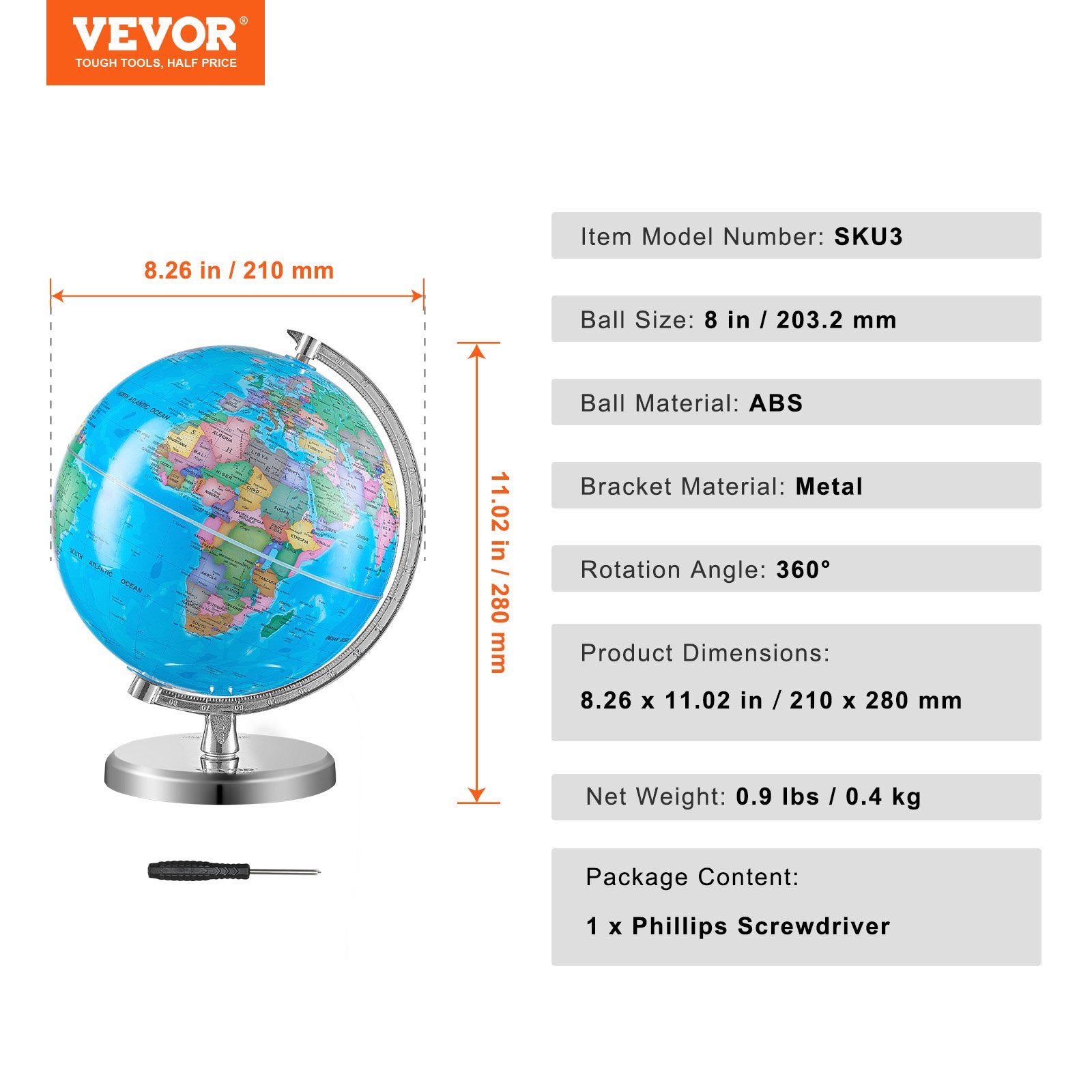 Gaublys VEVOR SKU3, 20 cm skersmens