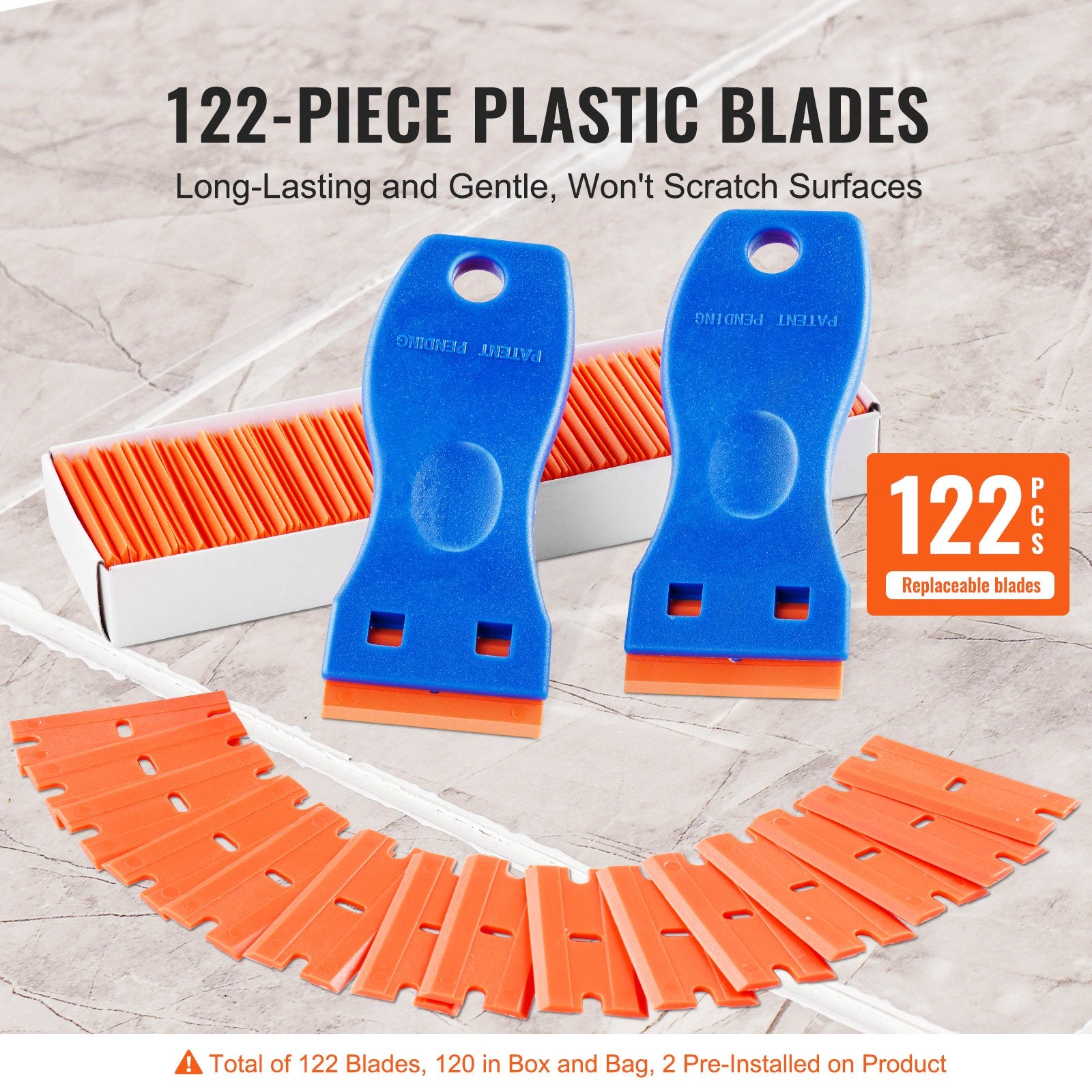 Plastikinis grandiklis VEVOR CN052, 120 vnt. atsarginių peiliukų