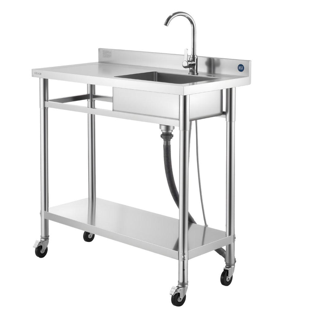 Nerūdijančio plieno plautuvė VEVOR SS100-3, 1000 x 500 x 1055 mm
