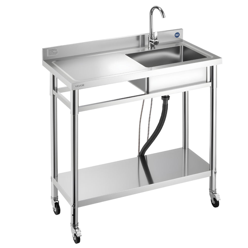 Nerūdijančio plieno plautuvė VEVOR SS100-3, 1000 x 500 x 1055 mm