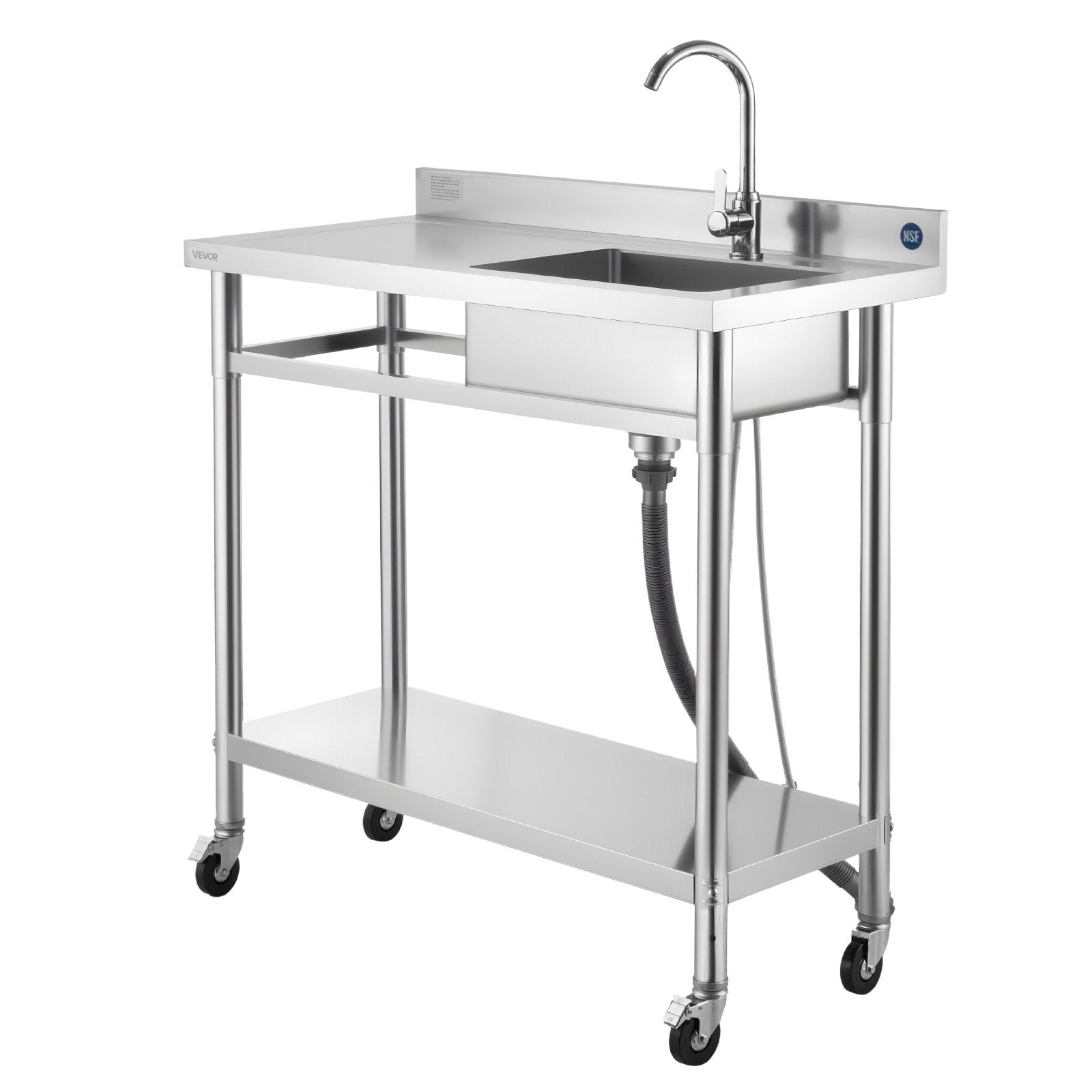Nerūdijančio plieno plautuvė VEVOR SS100-3, 1000 x 500 x 1055 mm