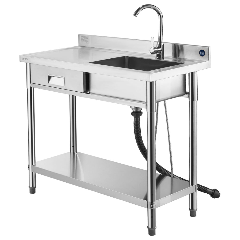 Nerūdijančio plieno plautuvė VEVOR SS100-4, 1000 x 500 x 940 mm