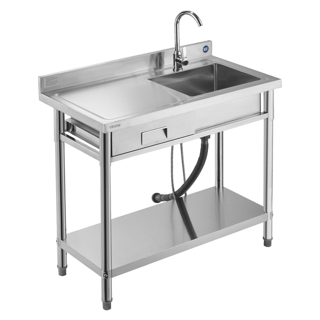 Nerūdijančio plieno plautuvė VEVOR SS100-4, 1000 x 500 x 940 mm