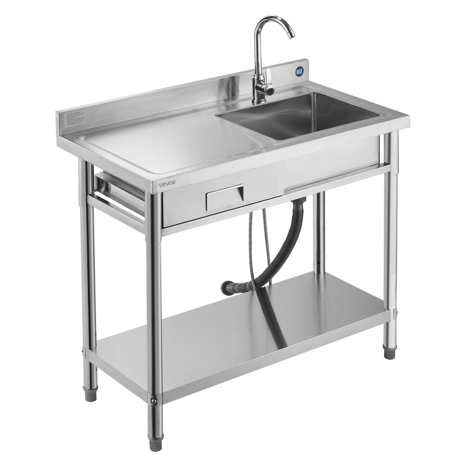 Nerūdijančio plieno plautuvė VEVOR SS100-4, 1000 x 500 x 940 mm