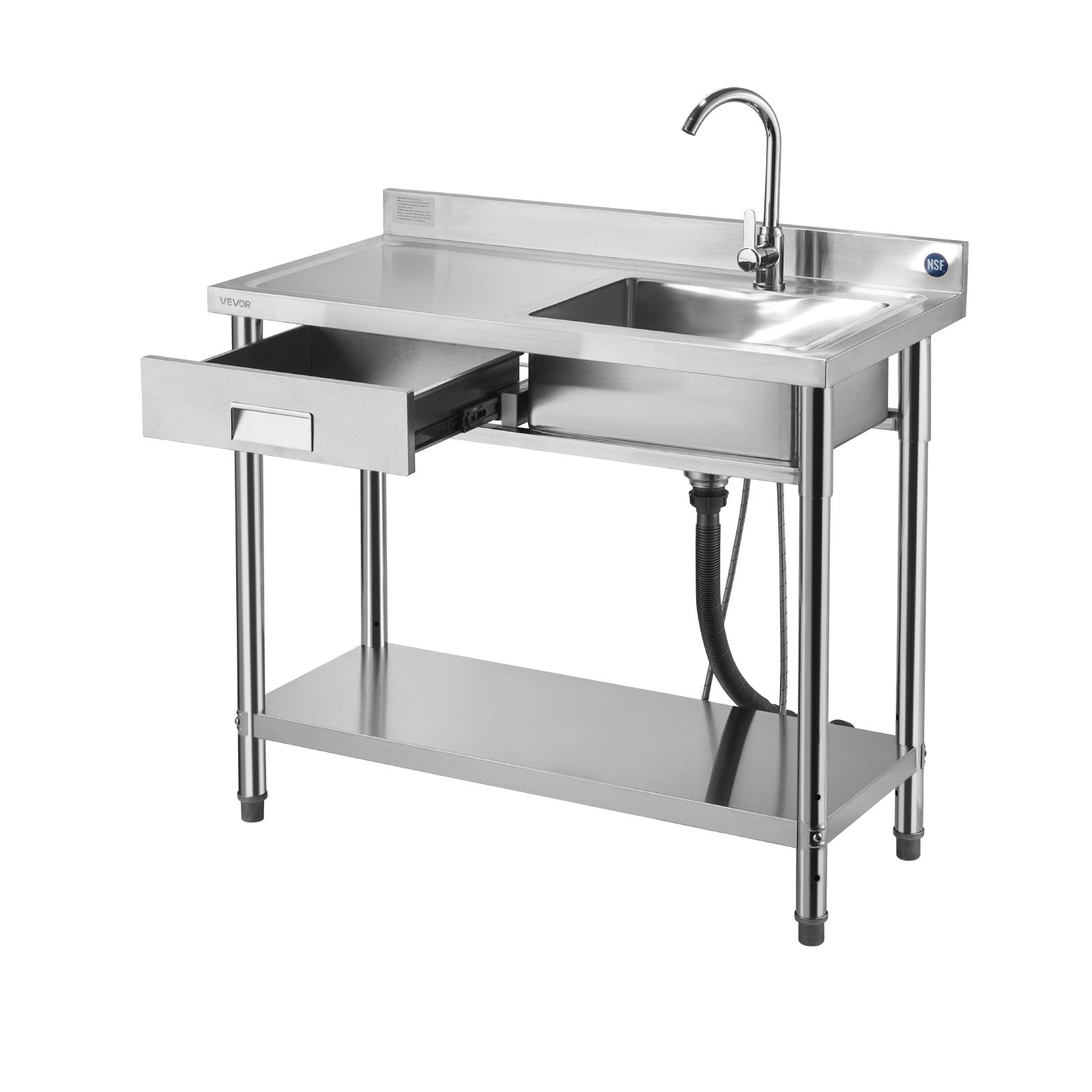 Nerūdijančio plieno plautuvė VEVOR SS100-4, 1000 x 500 x 940 mm