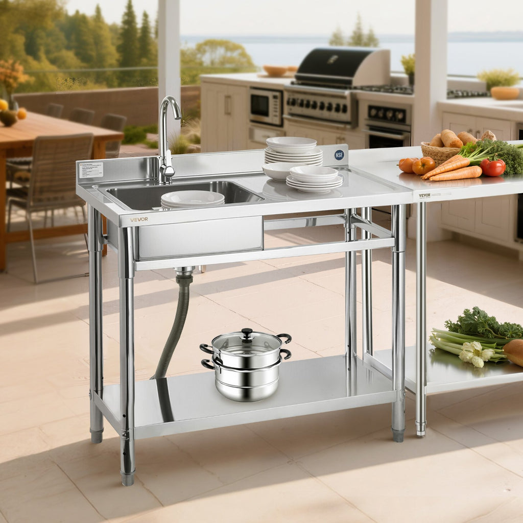 Nerūdijančio plieno plautuvė VEVOR SS100-1, 1000 x 500 x 940 mm