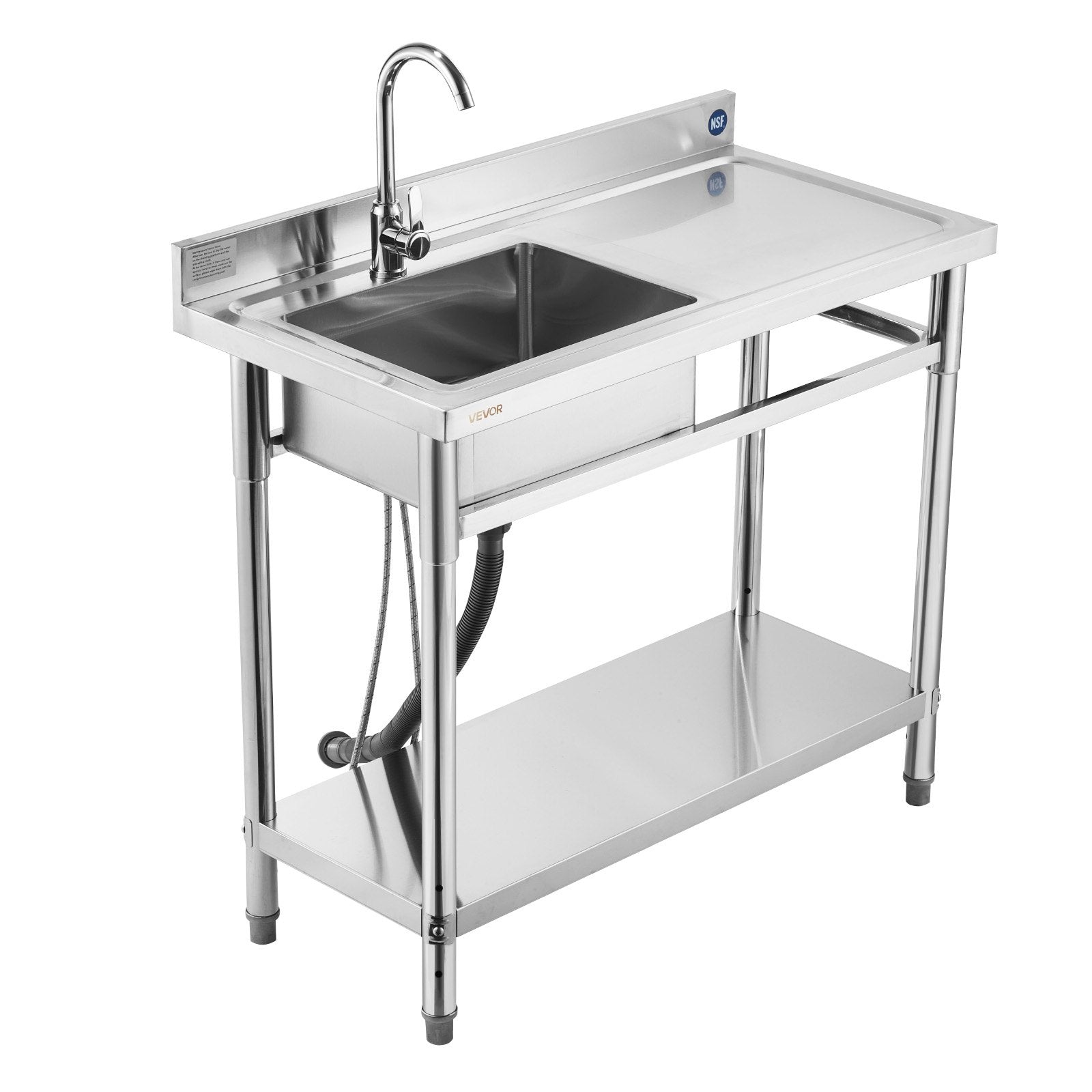 Nerūdijančio plieno plautuvė VEVOR SS100-1, 1000 x 500 x 940 mm
