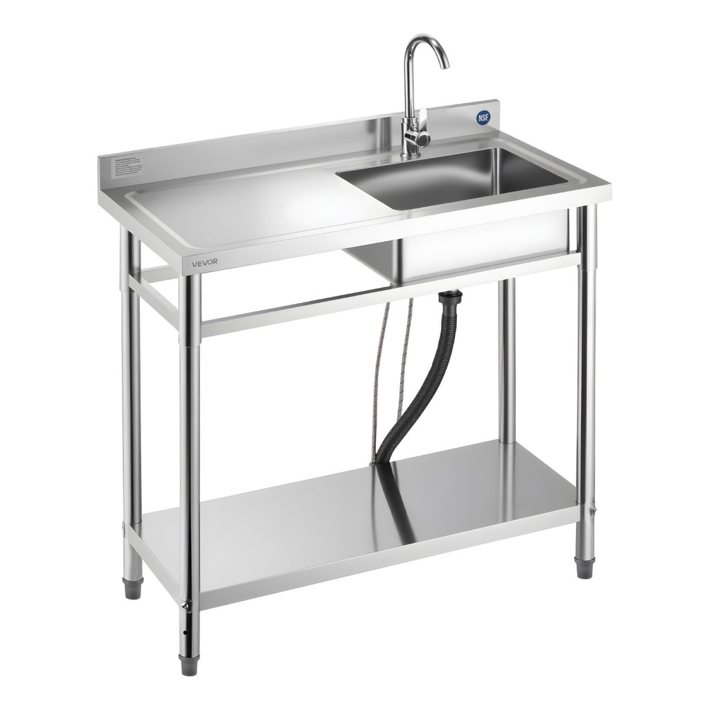 Nerūdijančio plieno plautuvė VEVOR SS100-2, 1000 x 500 x 940 mm
