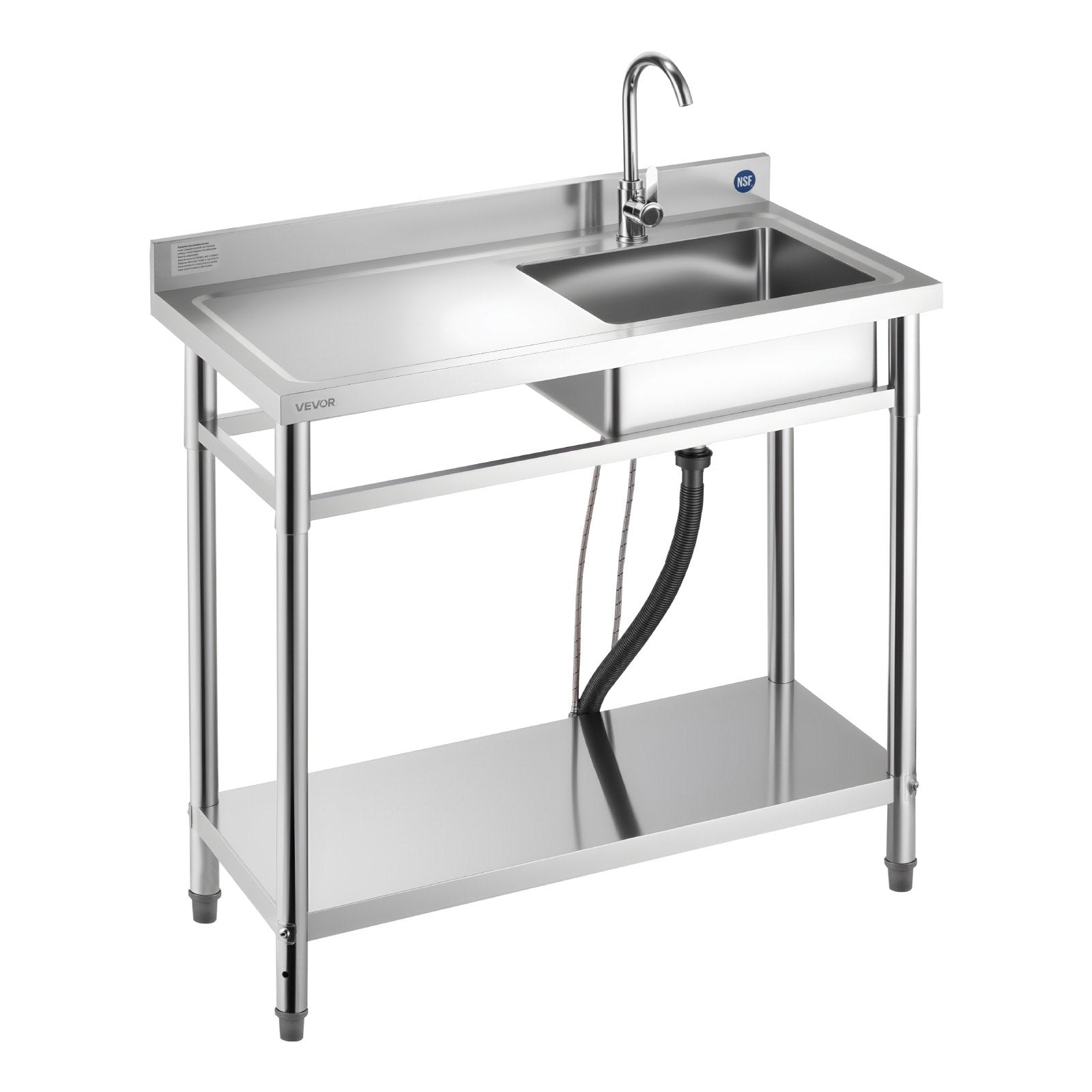 Nerūdijančio plieno plautuvė VEVOR SS100-2, 1000 x 500 x 940 mm