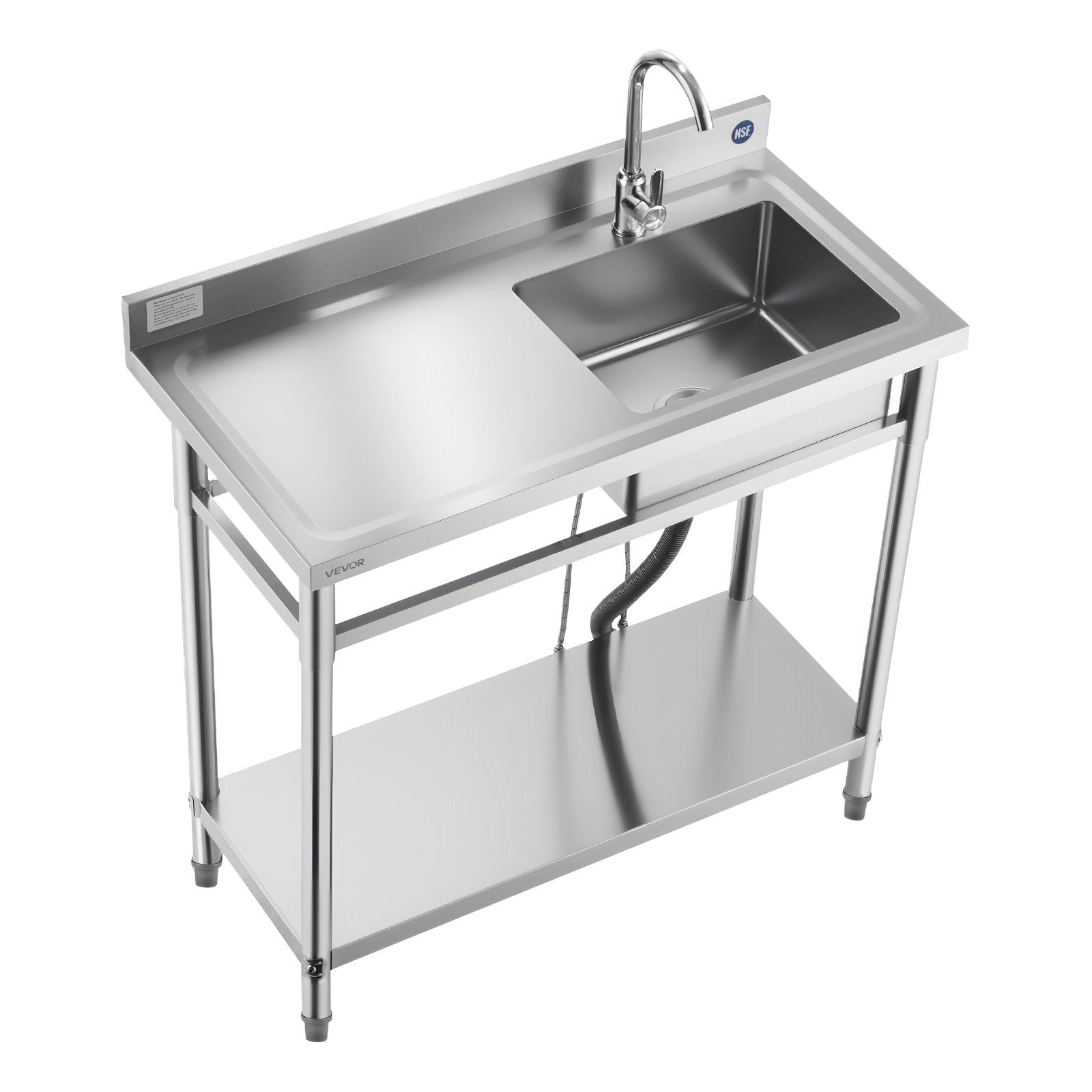 Nerūdijančio plieno plautuvė VEVOR SS100-2, 1000 x 500 x 940 mm