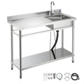 Nerūdijančio plieno plautuvė VEVOR SS1200-3, 1200x500x940 mm
