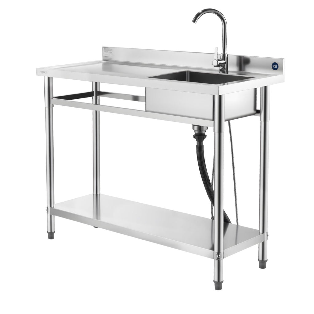 Nerūdijančio plieno plautuvė VEVOR SS1200-3, 1200x500x940 mm