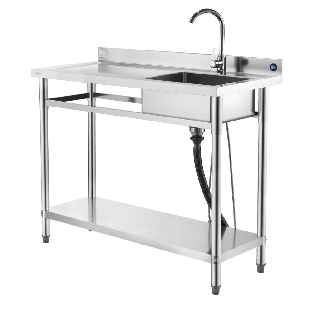 Nerūdijančio plieno plautuvė VEVOR SS1200-3, 1200x500x940 mm