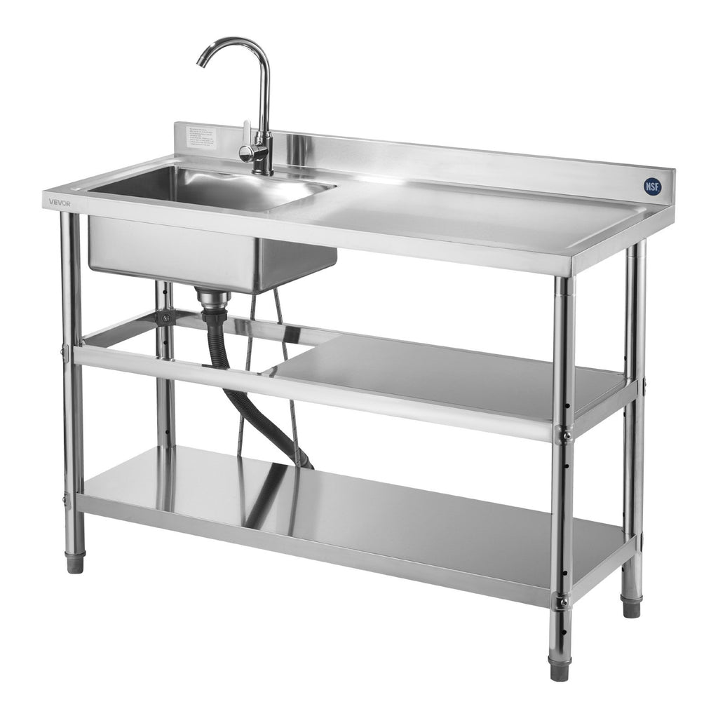 Nerūdijančio plieno plautuvė VEVOR SS1200-2, 1200 x 500 x 940 mm