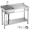 Nerūdijančio plieno plautuvė VEVOR SS1200-1, 1200x500x940 mm
